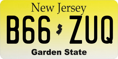 NJ license plate B66ZUQ
