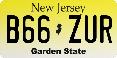 NJ license plate B66ZUR