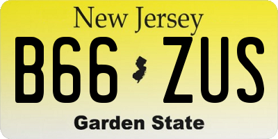 NJ license plate B66ZUS