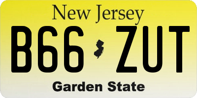 NJ license plate B66ZUT