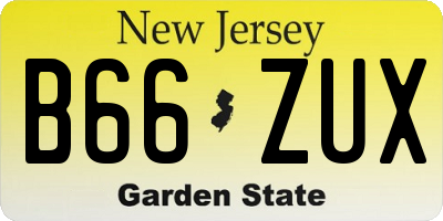NJ license plate B66ZUX