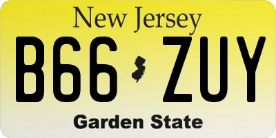 NJ license plate B66ZUY