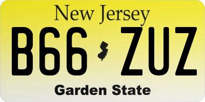 NJ license plate B66ZUZ