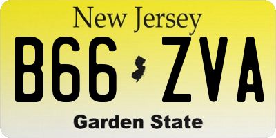 NJ license plate B66ZVA