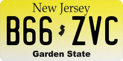 NJ license plate B66ZVC