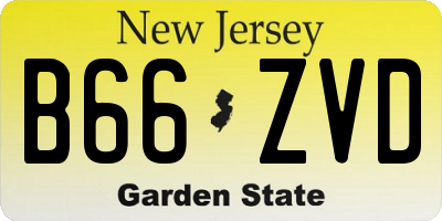 NJ license plate B66ZVD