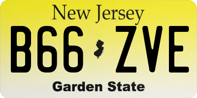 NJ license plate B66ZVE