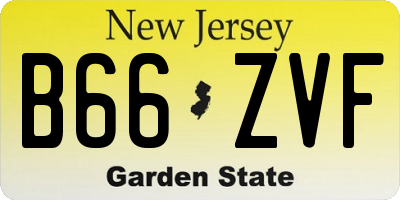 NJ license plate B66ZVF