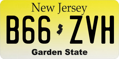 NJ license plate B66ZVH