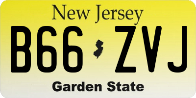 NJ license plate B66ZVJ