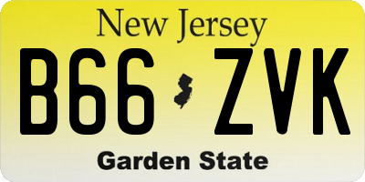 NJ license plate B66ZVK