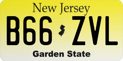 NJ license plate B66ZVL