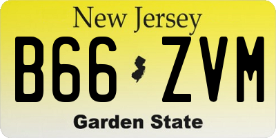 NJ license plate B66ZVM