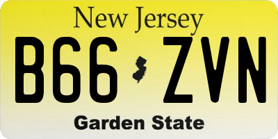 NJ license plate B66ZVN