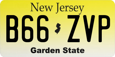 NJ license plate B66ZVP