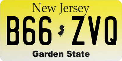 NJ license plate B66ZVQ