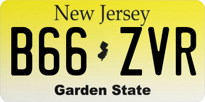 NJ license plate B66ZVR