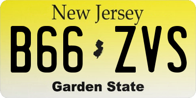 NJ license plate B66ZVS