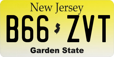 NJ license plate B66ZVT
