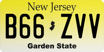 NJ license plate B66ZVV