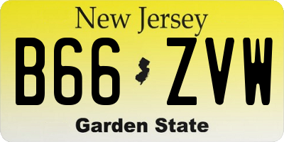 NJ license plate B66ZVW