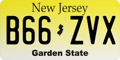 NJ license plate B66ZVX