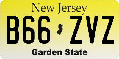 NJ license plate B66ZVZ