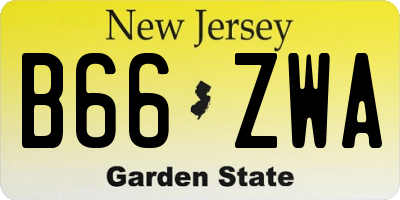 NJ license plate B66ZWA