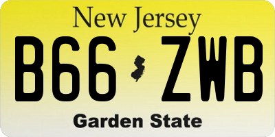NJ license plate B66ZWB