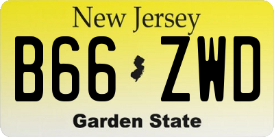 NJ license plate B66ZWD