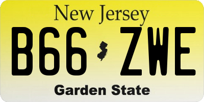 NJ license plate B66ZWE