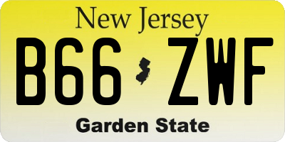 NJ license plate B66ZWF