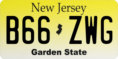 NJ license plate B66ZWG