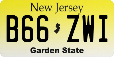 NJ license plate B66ZWI