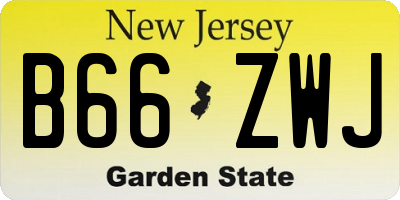 NJ license plate B66ZWJ