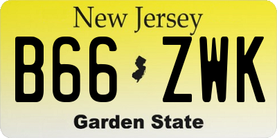 NJ license plate B66ZWK