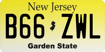NJ license plate B66ZWL