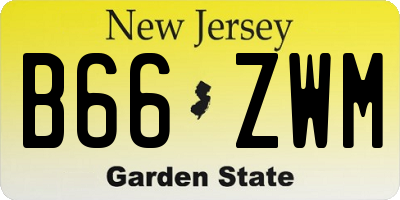 NJ license plate B66ZWM