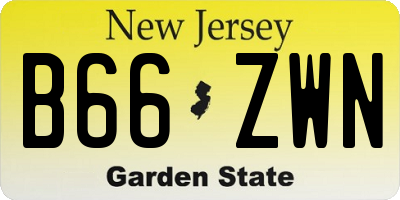 NJ license plate B66ZWN