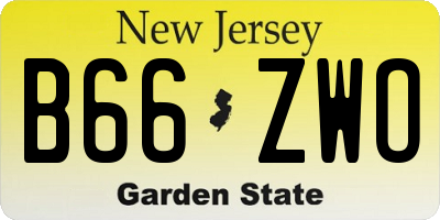 NJ license plate B66ZWO