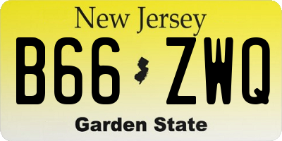 NJ license plate B66ZWQ