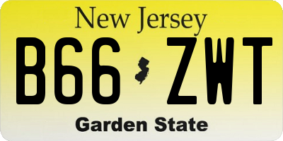 NJ license plate B66ZWT