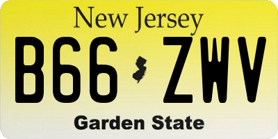 NJ license plate B66ZWV