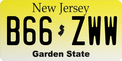 NJ license plate B66ZWW