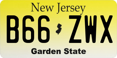 NJ license plate B66ZWX