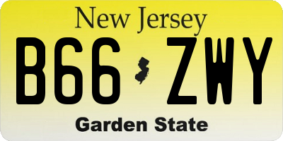 NJ license plate B66ZWY