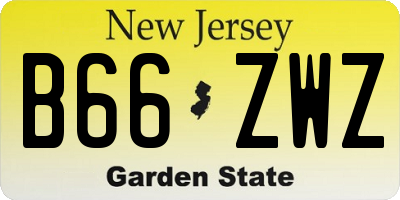 NJ license plate B66ZWZ