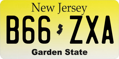 NJ license plate B66ZXA