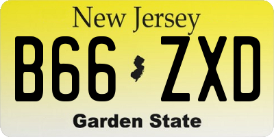 NJ license plate B66ZXD