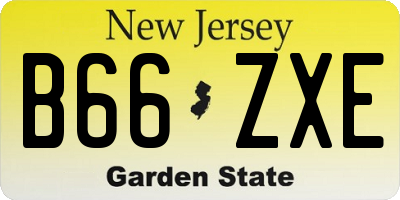 NJ license plate B66ZXE